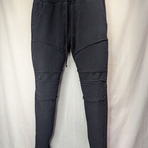 PacSun Black Ribbed Knee Panel Jogger Sweatpants